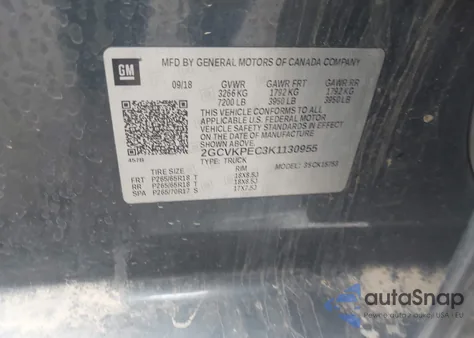 2019 Chevrolet Silverado 1500 Ld Lt из США, поврежденный, VIN 2GCVKPEC3K1130955